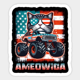 AMEOWICA monster truck Cat for kids men women Sticker